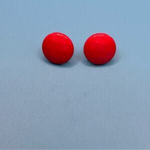Red Button Earrings